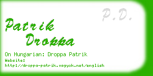 patrik droppa business card